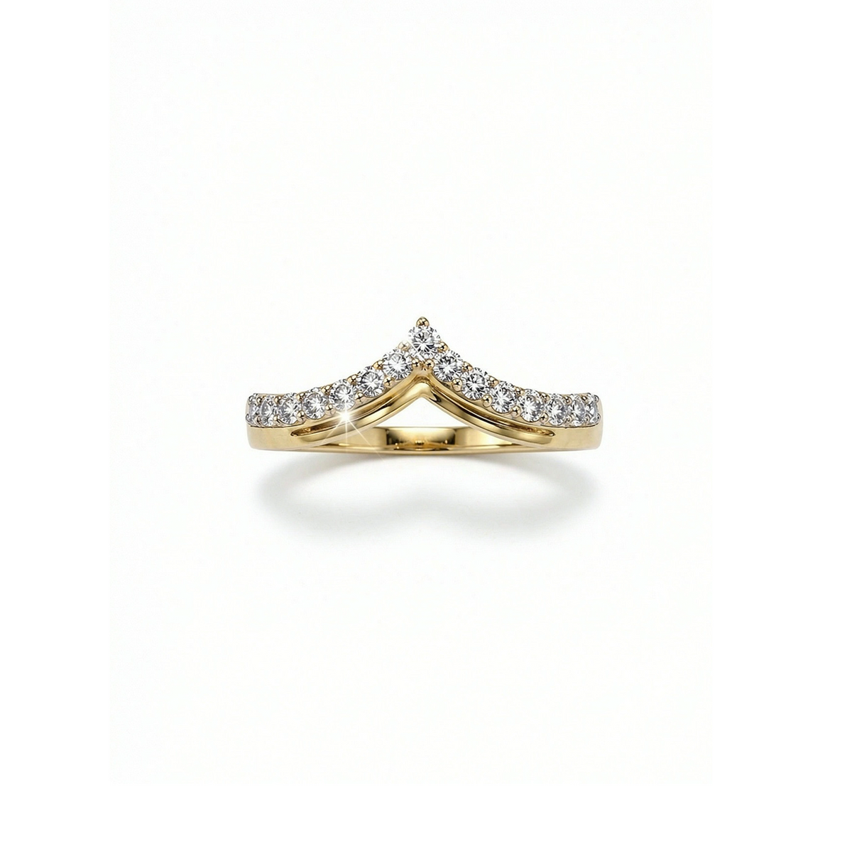 Two-Tone Pavé Chevron Lab-Grown Diamond Ring