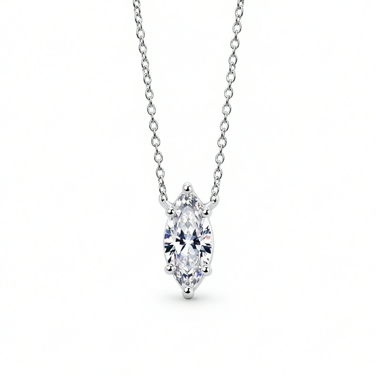 Marquise Lab-Grown Diamond Pendant Necklace