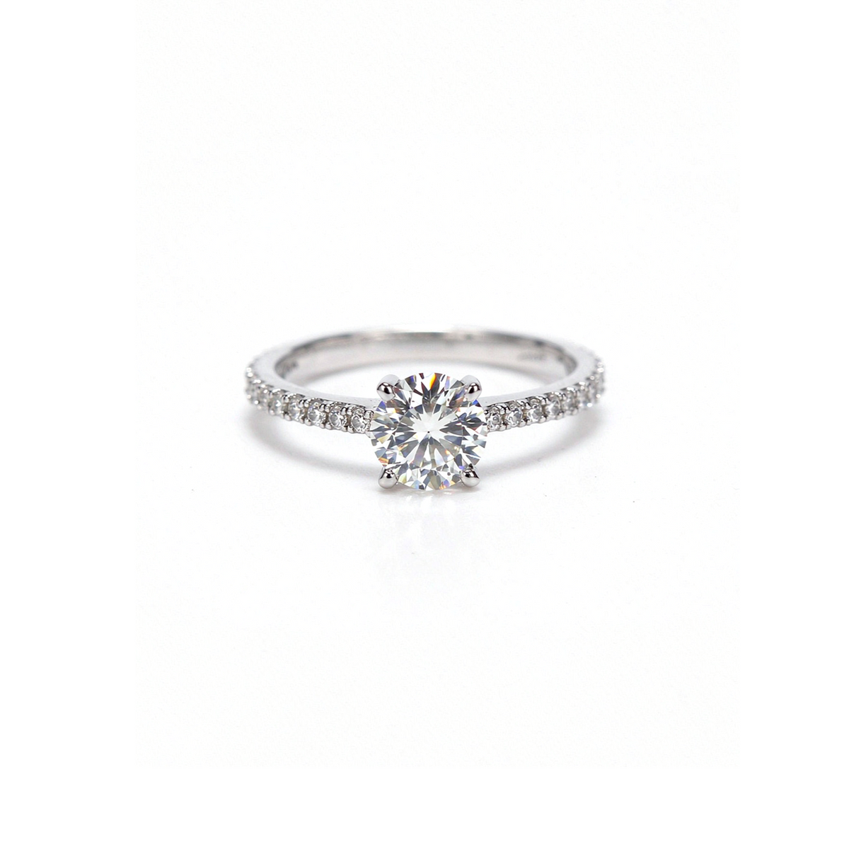 Round Lab-Grown Diamond Pavé Ring
