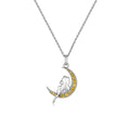 Creamy Mami Moon Moissanite Necklace