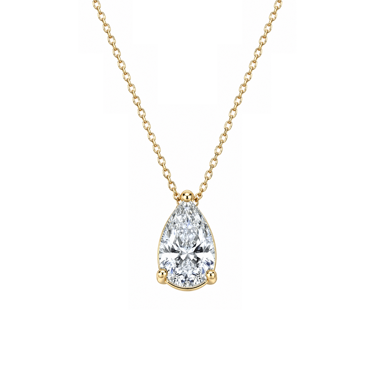 Pear Lab-Grown Diamond Pendant Necklace