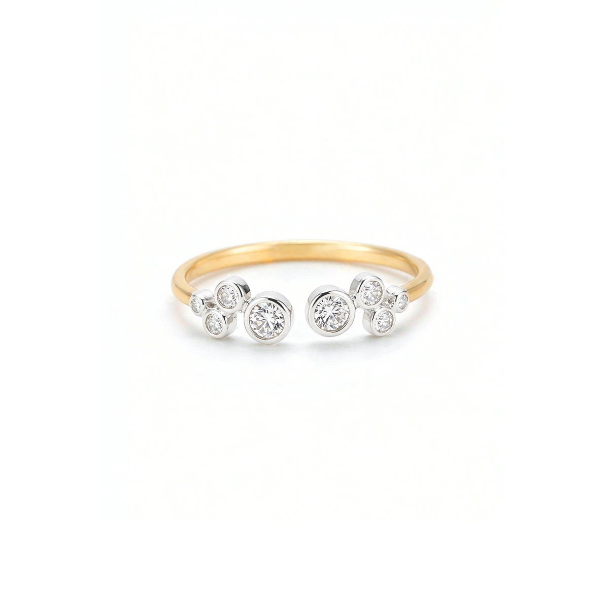 Two-Tone Bezel Lab-Grown Diamond Open Ring