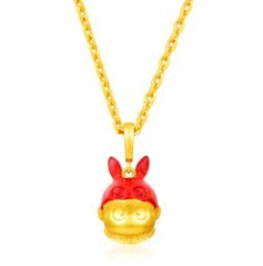 Bwing Bunny Figure Enamel Necklace