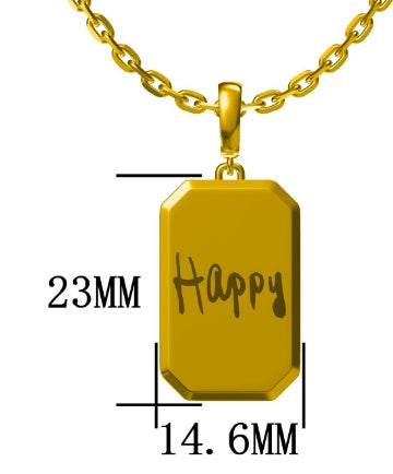 One Word, One Love Happy Tag Necklace