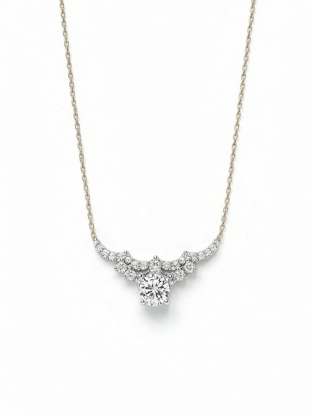 Two-Tone Lab-Grown Diamond Cluster Necklace