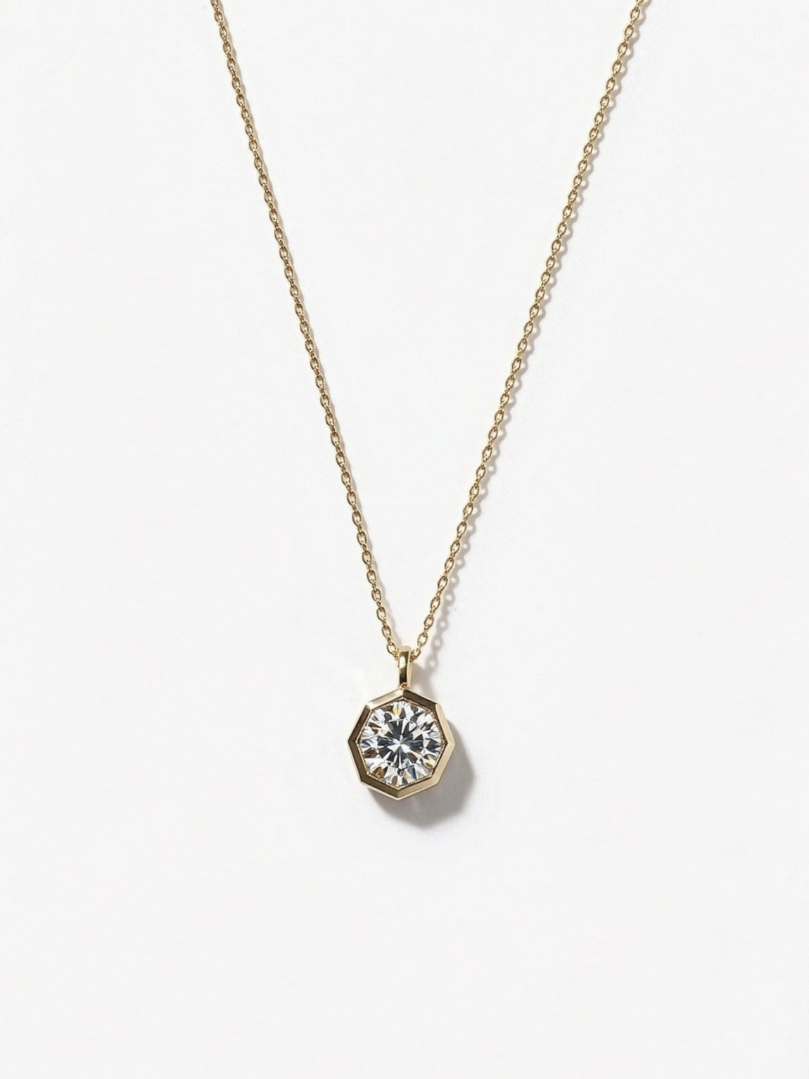 Octagonal Bezel Lab-Grown Diamond Necklace